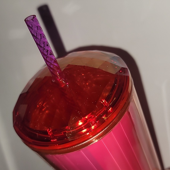 Starbucks Summer 2024 Venti Dome Tumbler Orange Pink Split Iridescent - Picture 3 of 5